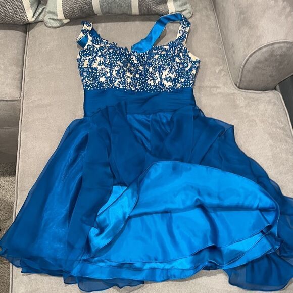 Alyce Paris intricately detailed blue sequin formal dress. Fully lined. - Picture 5 of 7